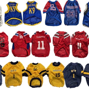 Custom Sport Jersey for Pet. Football, Baseball, Soccer, Hockey, Basketball, Highschool, Sport Jersey, Cheerleading, College, Athletic Club.