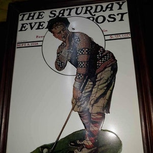 Vintage Saturday Evening Post Golfing Metal Sign
