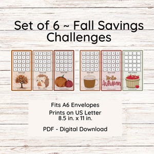 Fall Savings Challenges - Printable PDF - Fits A6 Envelopes