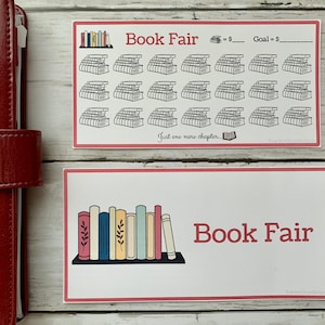 Book Fair/New Books - Sinking Fund - Savings Challenge - A6 Cash Envelope Insert - Printable Savings Tracker