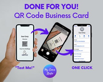 Digital Business Card With QR Code, Scan And Click Your Details Directly To Your Clients Contacts, Give Us Your Details And We Do It For You