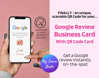 Instant Google Review, Google Review Business Card With QR Code, Digital Google Review Business Card, Google Review QR Code Canva Template