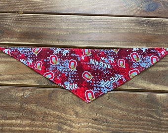 Ohio State Bandana - Ohio Sate Dog Bandana - Dog Bandana - Cat Bandana - Tailgating - GameDay- Buckeyes - Tie and Snap -