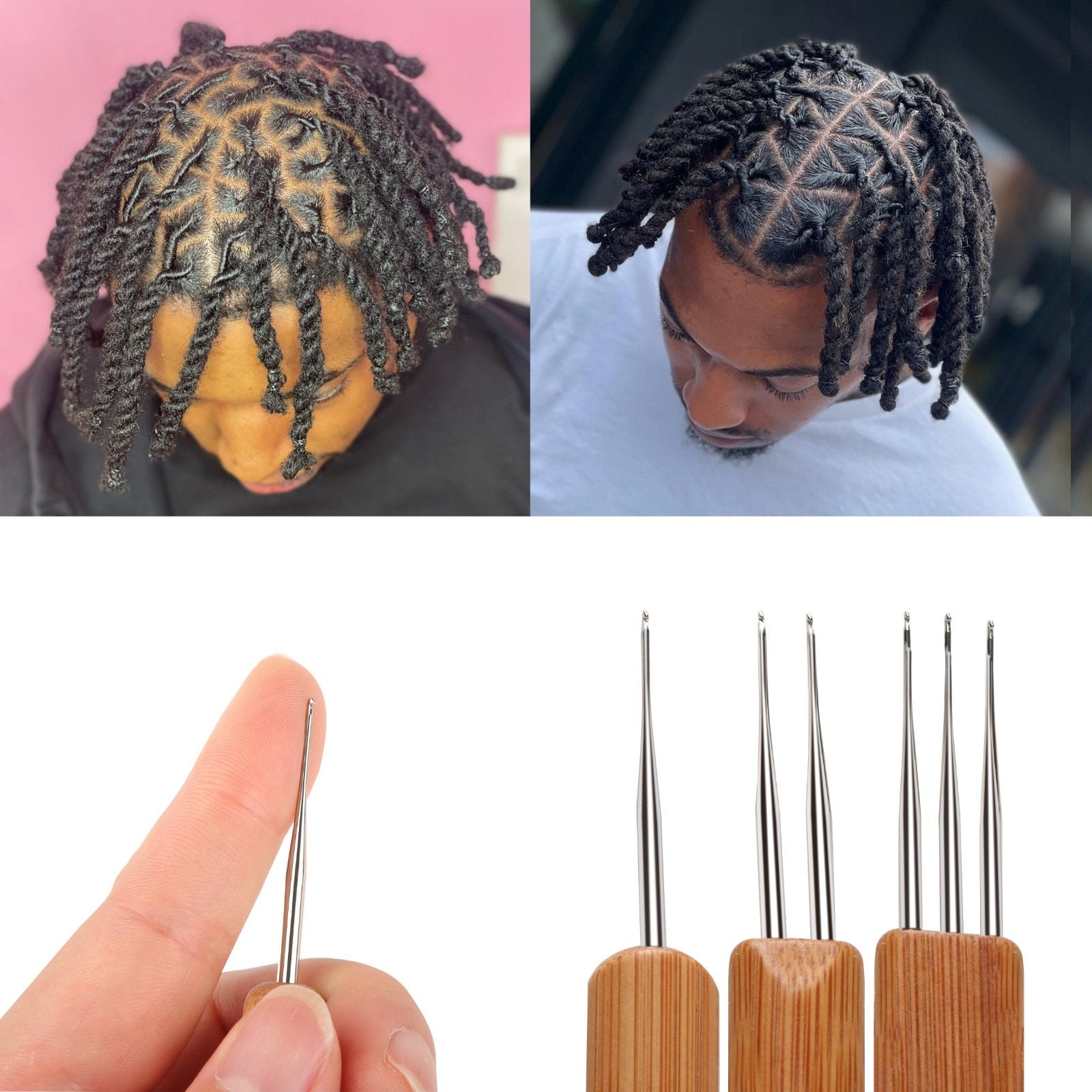  5pcs Dreadlock Crochet Needle, Stainless Steel Crochet Hair  Needle Set Dread Locking Hair Tools for Braid Locking Craft and Braiding  Crochet Craft (0.5mm, 0.75mm)