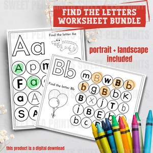 Printable Alphabet Worksheet for Kids Letter Sounds Bundle Letter Practice for Preschool Screen Free Activity Homeschool Classroom Lesson