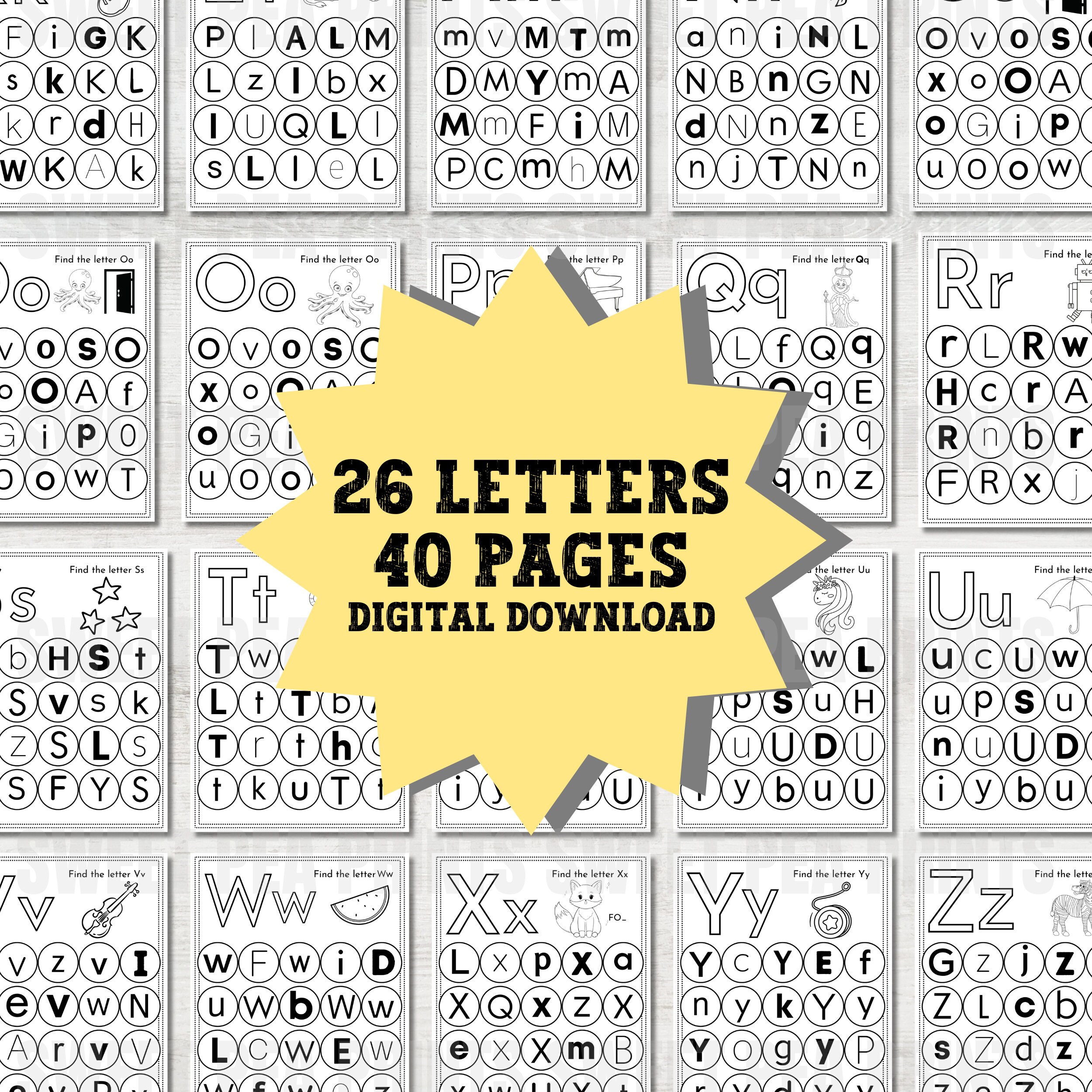Printable Alphabet Worksheet for Elementary Homeschool Etsy