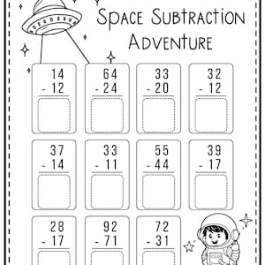 Space-themed Math Worksheets | Addition - Subtraction Practice | With ...
