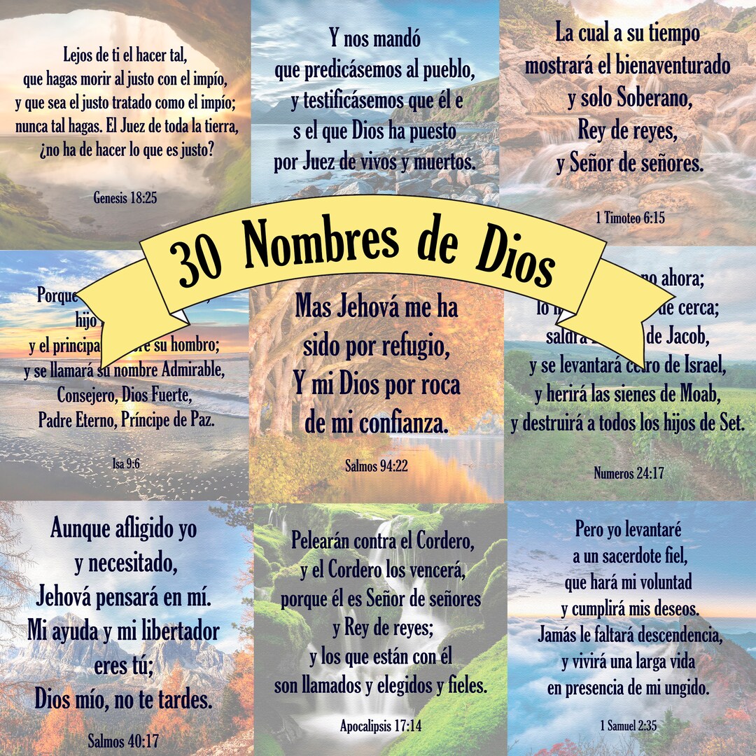 30 Names of God Bible Estudy Card Set of Bible Cards Etsy