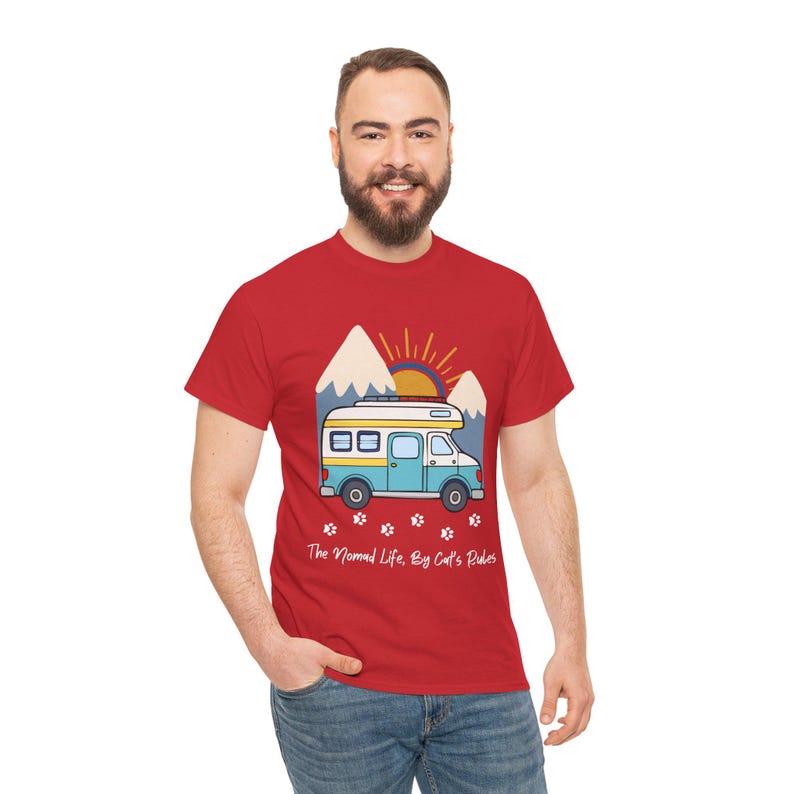 RV Travel Cat Lover Gift, Nomad Life By Cats Rules Shirt, RV Camping With Cats tshirt, Adventure Cat Forest Graphic Tee Funny Nomad Life Top image 16