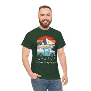 RV Travel Cat Lover Gift, Nomad Life By Cats Rules Shirt, RV Camping With Cats tshirt, Adventure Cat Forest Graphic Tee Funny Nomad Life Top image 11
