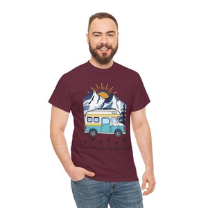 RV reizen kattenliefhebber cadeau, nomad leven door katten regels shirt, camper kamperen met katten tshirt, avontuur kattenbos grafisch T-shirt grappig nomad leven top afbeelding 6