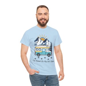 RV reizen kattenliefhebber cadeau, nomad leven door katten regels shirt, camper kamperen met katten tshirt, avontuur kattenbos grafisch T-shirt grappig nomad leven top afbeelding 9
