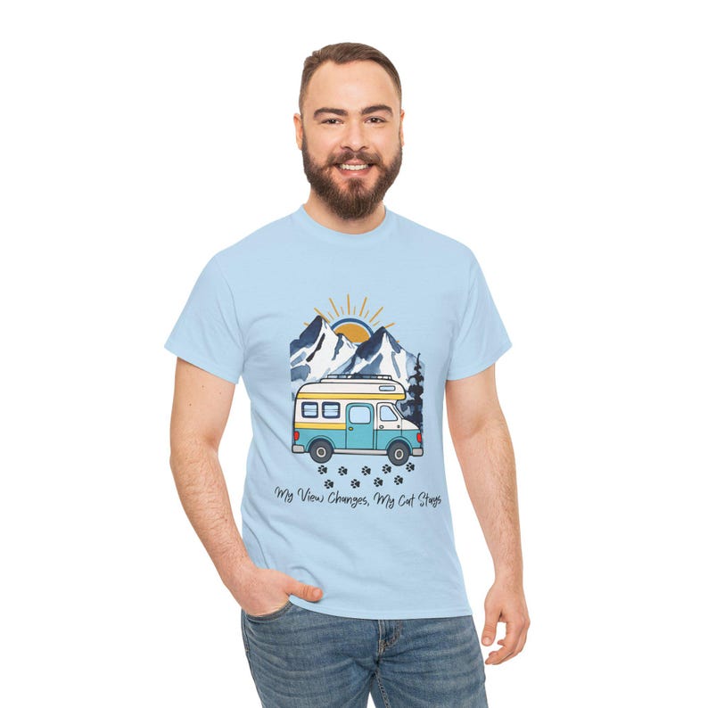 My Views Change But Cats Stay Shirt, RV Camping With Cats T-Shirt, Adventure Cat Forest Graphic Tee, Nomad Life Clothing, RV Travel Gift image 8
