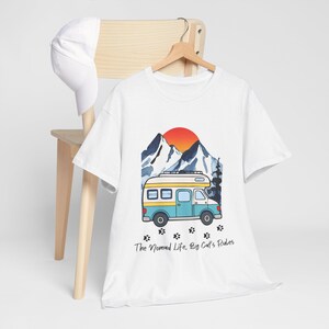 RV Travel Cat Lover Gift, Nomad Life By Cats Rules Shirt, RV Camping With Cats tshirt, Adventure Cat Forest Graphic Tee Funny Nomad Life Top image 2