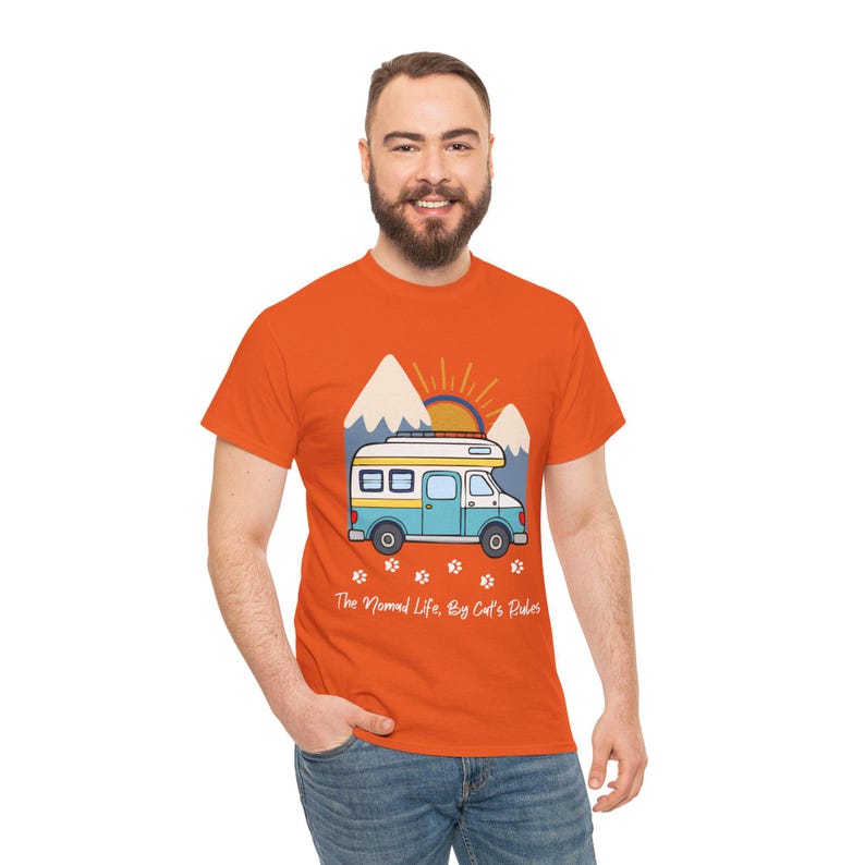 RV Travel Cat Lover Gift, Nomad Life By Cats Rules Shirt, RV Camping With Cats tshirt, Adventure Cat Forest Graphic Tee Funny Nomad Life Top image 7