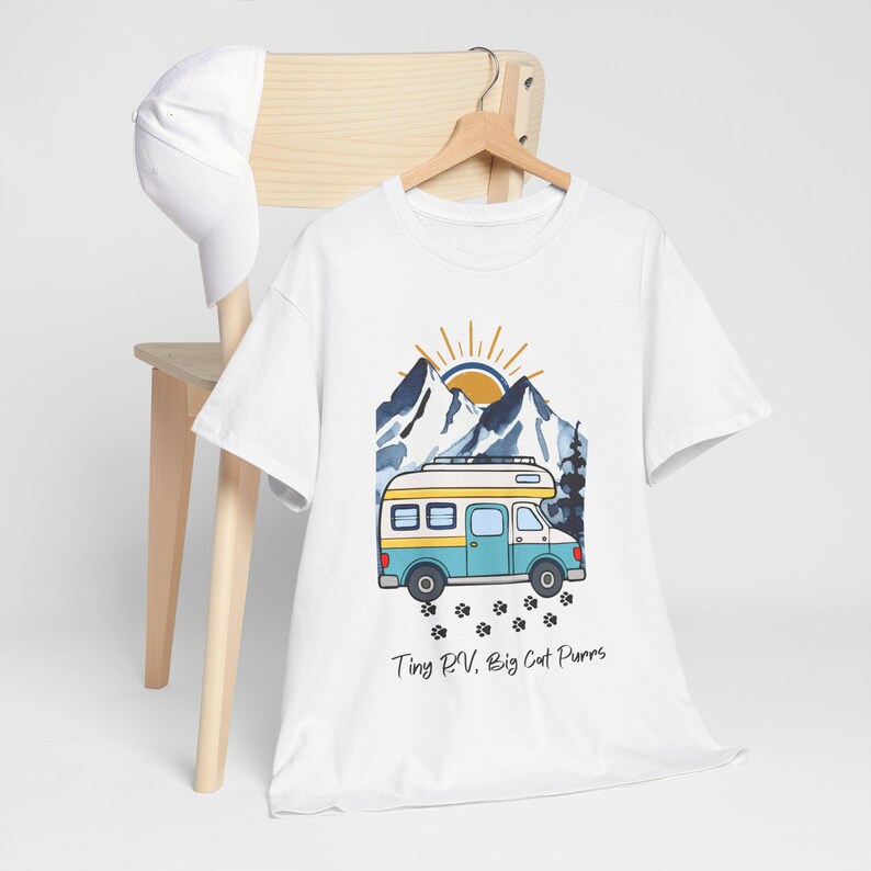 RV Camping With Cats TShirt, Adventure Cat Forest Graphic Tee, Nomad Life Clothing, RV Travel Gift image 2