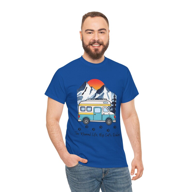 RV Travel Cat Lover Gift, Nomad Life By Cats Rules Shirt, RV Camping With Cats tshirt, Adventure Cat Forest Graphic Tee Funny Nomad Life Top image 11
