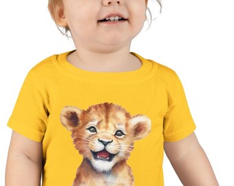 Cartoon Lion Sat Down Kid's Children's Unisex T Shirt - Animals