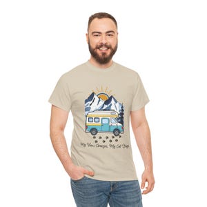 My Views Change But Cats Stay Shirt, RV Camping With Cats T-Shirt, Adventure Cat Forest Graphic Tee, Nomad Life Clothing, RV Travel Gift image 3