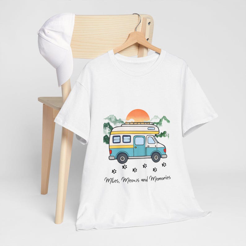 RV Memories with Cats Shirt Mama Cat shirt RV Camping With Cats T-Shirt Adventure Cat Forest Graphic Tee Nomad Life Clothing RV Travel Gift image 2