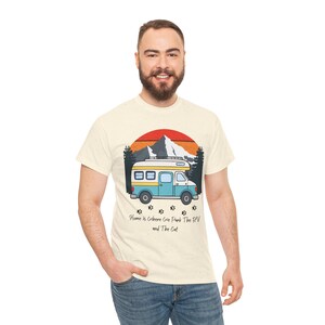 Mama Cat shirt RV Camping With Cats T-Shirt Adventure Cat Forest Graphic Tee Nomad Life Clothing RV Travel Gift, Outdoor Cat Mama Shirt image 6