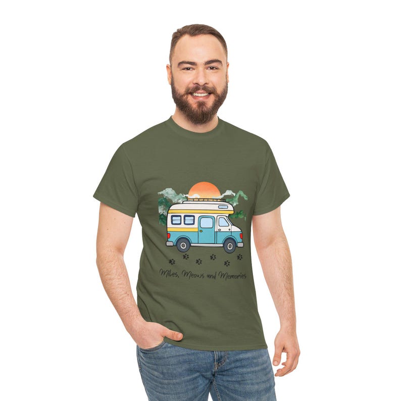 RV Memories with Cats Shirt Mama Cat shirt RV Camping With Cats T-Shirt Adventure Cat Forest Graphic Tee Nomad Life Clothing RV Travel Gift image 7