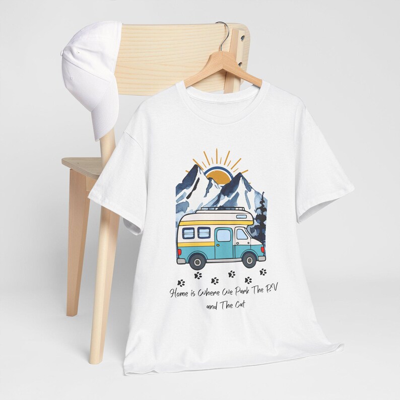RV Camping With Cats TShirt, Adventure Cat Forest Graphic Tee, Nomad Life Clothing, RV Travel Gift, Outdoor Cat Mama, cat mama shirt image 2