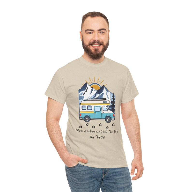 RV Camping With Cats TShirt, Adventure Cat Forest Graphic Tee, Nomad Life Clothing, RV Travel Gift, Outdoor Cat Mama, cat mama shirt image 3