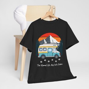 RV Travel Cat Lover Gift, Nomad Life By Cats Rules Shirt, RV Camping With Cats tshirt, Adventure Cat Forest Graphic Tee Funny Nomad Life Top image 2