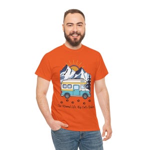 RV reizen kattenliefhebber cadeau, nomad leven door katten regels shirt, camper kamperen met katten tshirt, avontuur kattenbos grafisch T-shirt grappig nomad leven top afbeelding 5