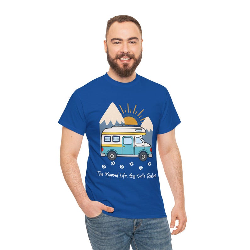 RV Travel Cat Lover Gift, Nomad Life By Cats Rules Shirt, RV Camping With Cats tshirt, Adventure Cat Forest Graphic Tee Funny Nomad Life Top image 13