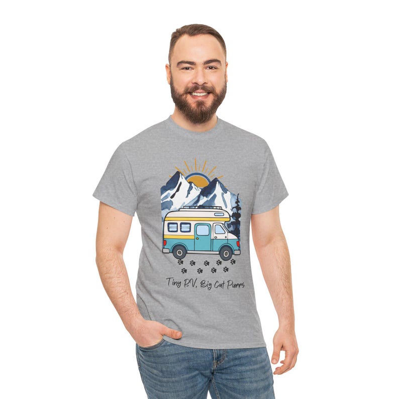 RV Camping With Cats TShirt, Adventure Cat Forest Graphic Tee, Nomad Life Clothing, RV Travel Gift image 4