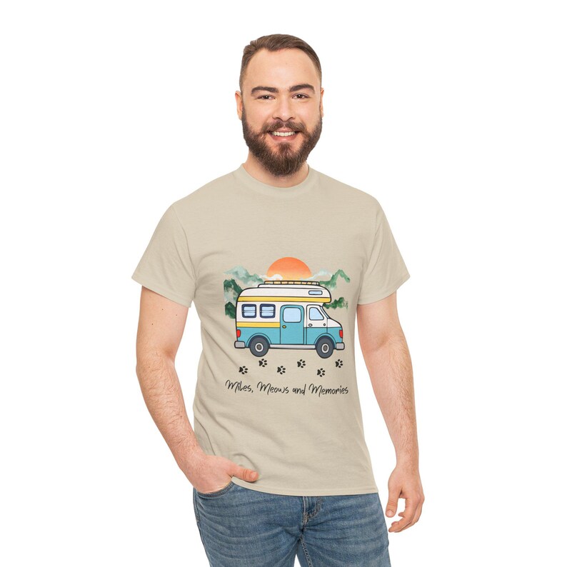 RV Memories with Cats Shirt Mama Cat shirt RV Camping With Cats T-Shirt Adventure Cat Forest Graphic Tee Nomad Life Clothing RV Travel Gift image 3