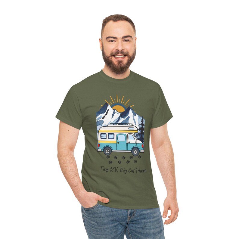 RV Camping With Cats TShirt, Adventure Cat Forest Graphic Tee, Nomad Life Clothing, RV Travel Gift image 7