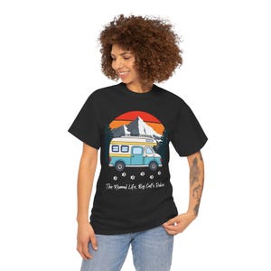 RV Travel Cat Lover Gift, Nomad Life By Cats Rules Shirt, RV Camping With Cats tshirt, Adventure Cat Forest Graphic Tee Funny Nomad Life Top image 3