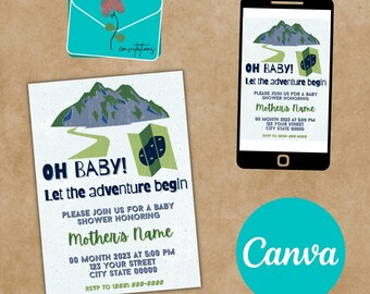 Printable Mountain Baby Shower Invitation Adventure Baby - Etsy