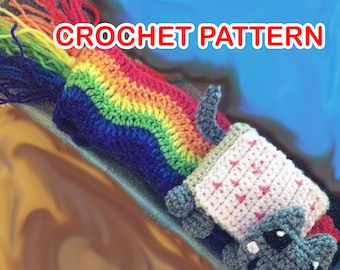 Rainbow Wave Poptart Katze Schal Muster