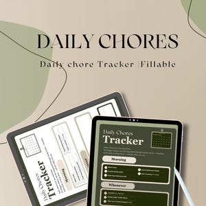Daily Reset Chore Chart | Fillable PDF (Light + Dark Mode) | Realistic Daily Cleaning Checklist | Digital + Printable | Organized Enough