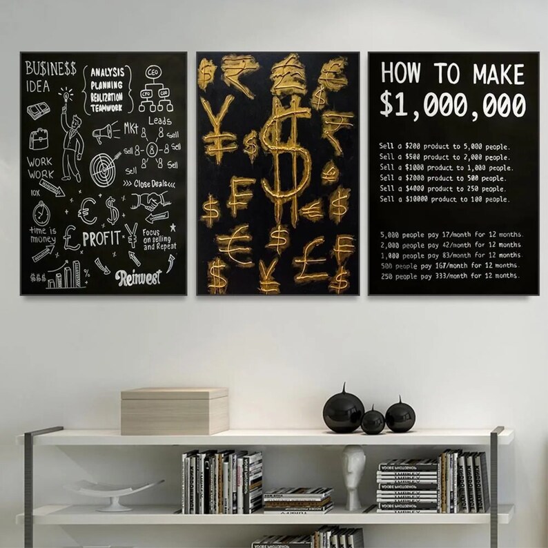 How To Make 1 Million Dollars Inspirational Wall Art Etsy How to make 1 million dollars inspirational wall art etsy