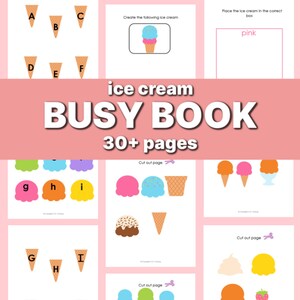 Printable Busy Book Activity - Ice Cream - Toddler Preschool Learning ...