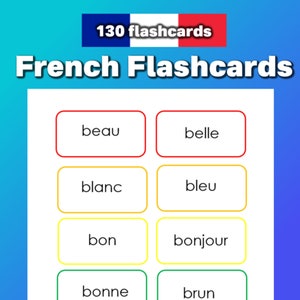 130 schede stampabili in francese - Parole a vista - Prima elementare - Seconda elementare - Lettura - Fonetica - Homeschool - Scrittura - Lingue