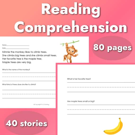 First Grade Reading Comprehension Worksheets 80 Pages - Etsy