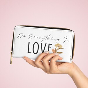 Boho Gepresste Blume Damen Geldbörse Everything In Love Christian Merch Multi Kartentasche Brieftasche Cottagecore Romantische Handheld Brieftasche