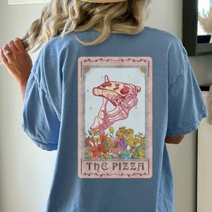 Custom Skeleton Tarot Card Oversized Tee, Botanical Crystal Hippie Design, Personalized Tee, Birthday Gift For Her, Tarot Lover Gift