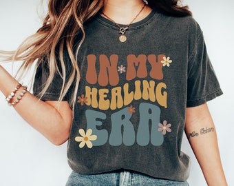 In My Healing Era Comfort Colors T-Shirt: Retro Groovy Font Tee