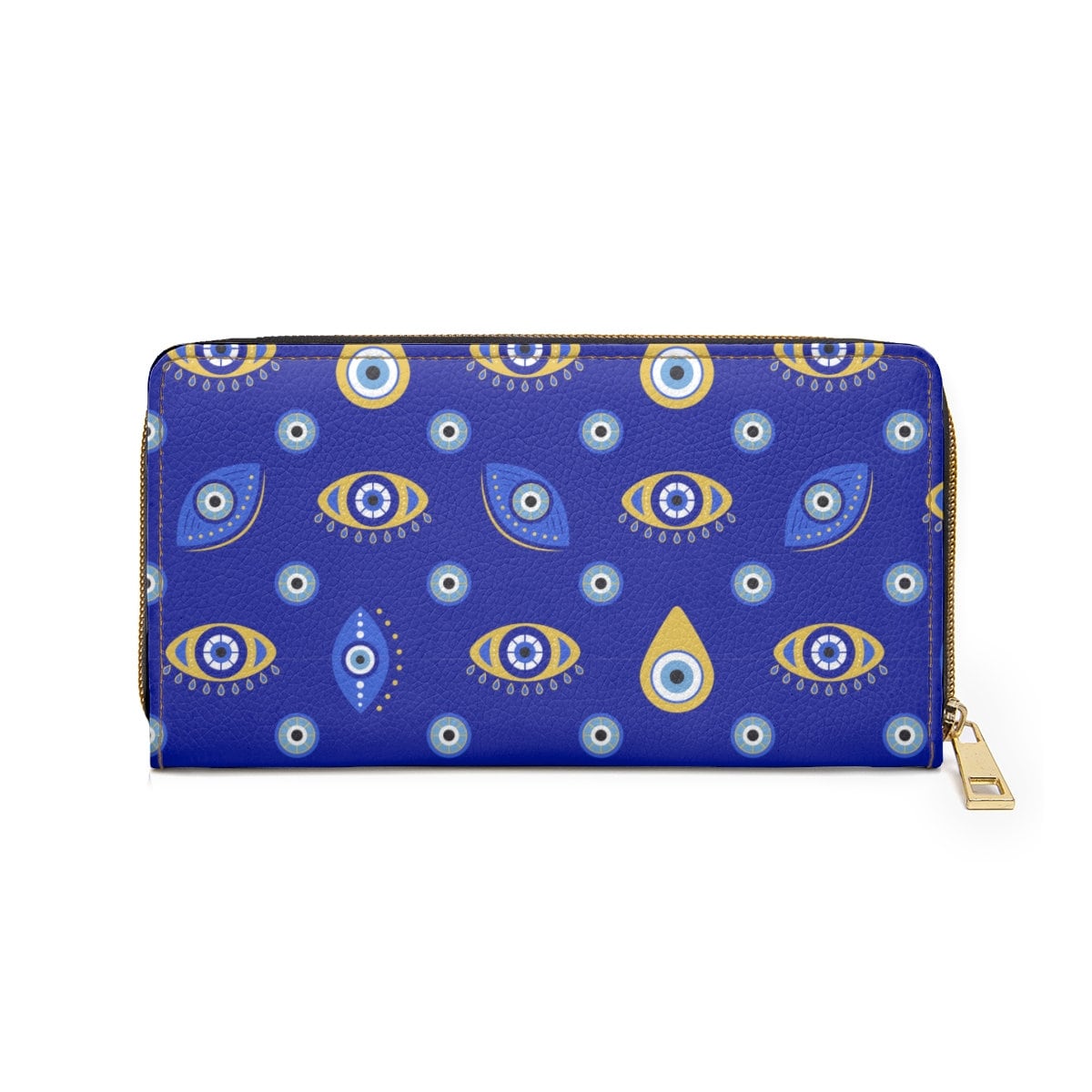 Evil Eye Faux Leather Zip Wallet: Boho Gold Accent Travel Wallet - Etsy  Australia