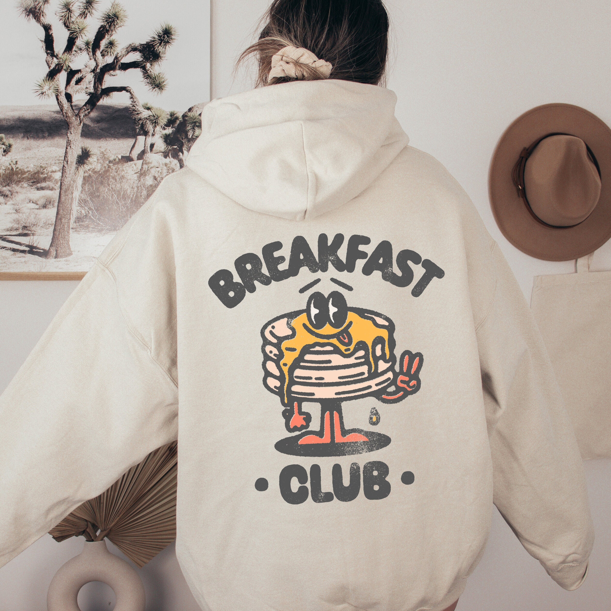 Breakfast Club Graphic Hoodie: Retro Pancake Sweatshirt