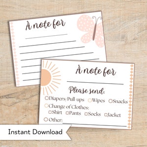 Printable Daycare Note – Boho Teacher Parent Communication (Digital Download)