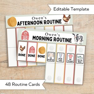 Routine Chart Printable Kids Flip Routine Chart Editable Template ...