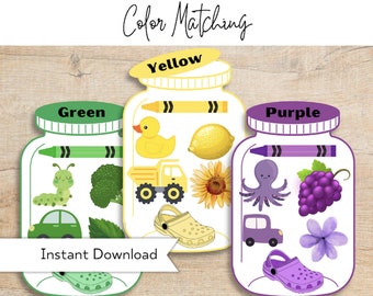 Color Matching Activity – Preschool Learning Printable (Digital Download)